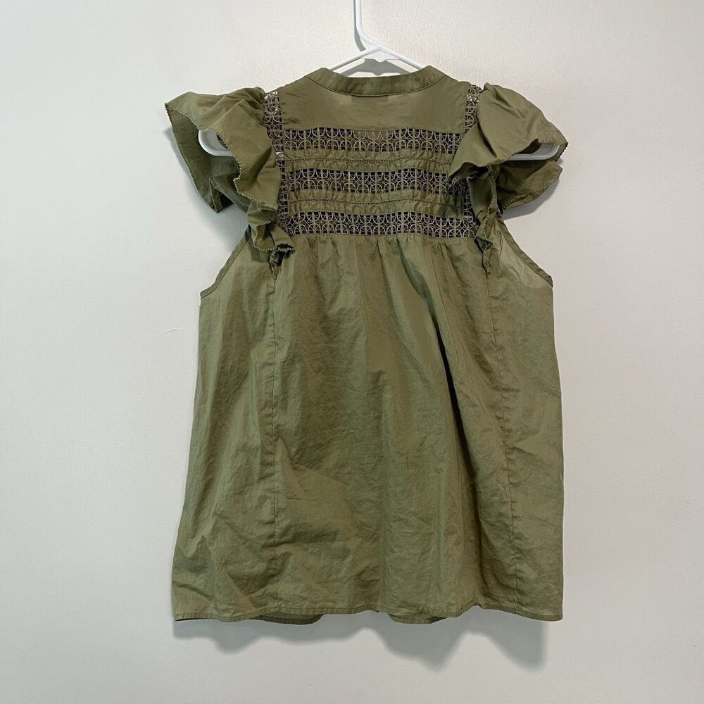 Rails Louella Canteen Green Button Front Blouse S… - image 5